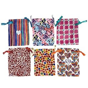 Brighton Jewelry Accessories Storage Fabric Small Drawstring Pouches Bundle of 6
